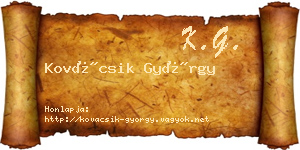Kovácsik György névjegykártya