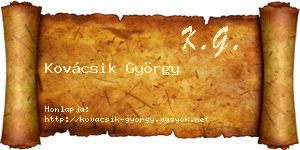 Kovácsik György névjegykártya