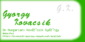 gyorgy kovacsik business card